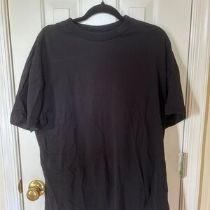 Black Short Sleeve T-shirt Dress Soft Cotton Blend